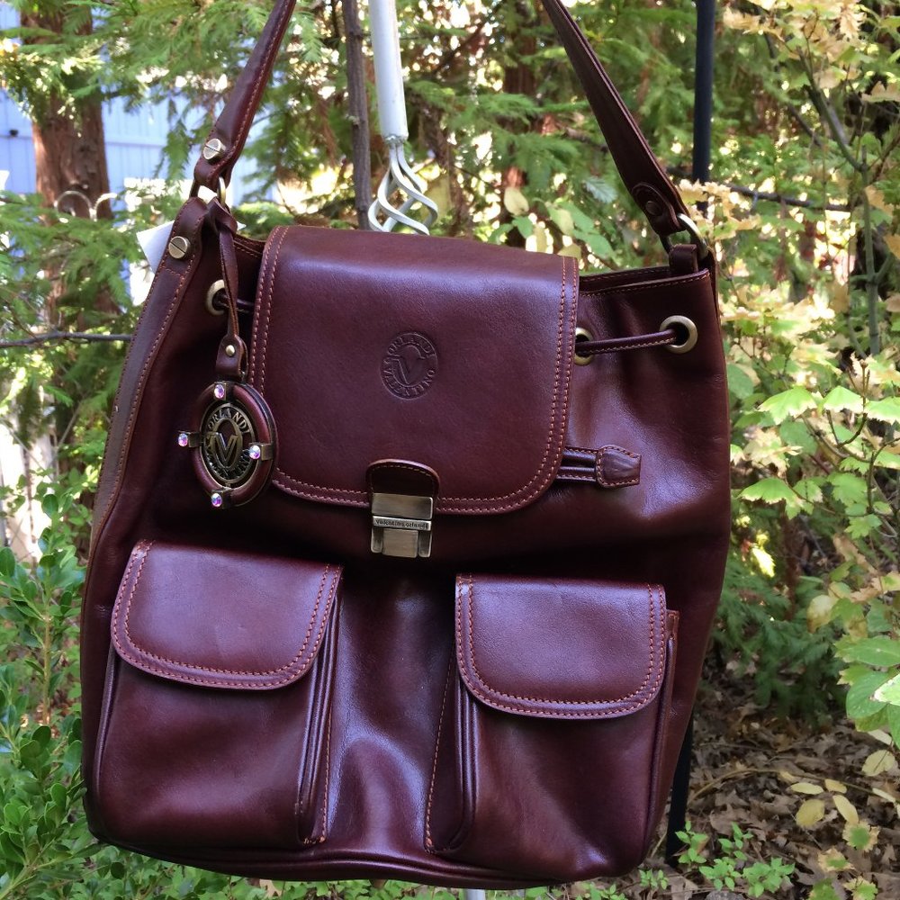 Orlandi Valentino Leather Backpack: Brown